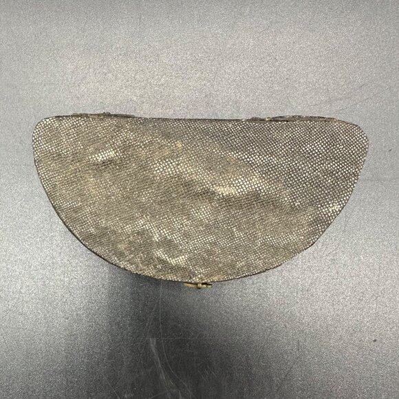 Antique Fish Skin Compact Box Wooden Pink Velvet Black Vanity Victorian Trinket - Picture 3 of 14